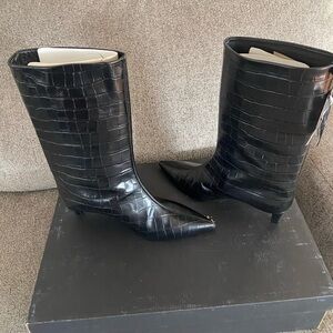 Massimo Dutti Alligator Leather Boots